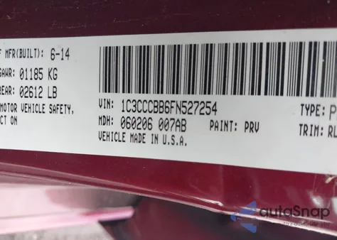 2015 Chrysler 200 S z USA, uszkodzony, nr VIN 1C3CCCBB6FN527254